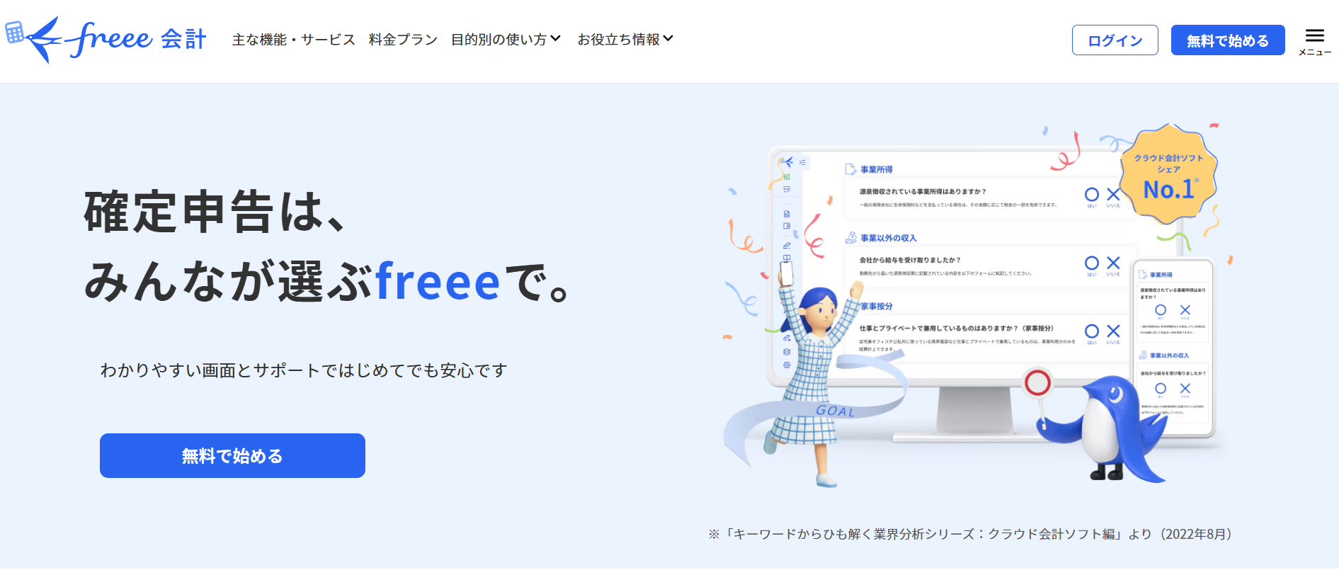 Freee会計（個人事業主）紹介画像の1枚目